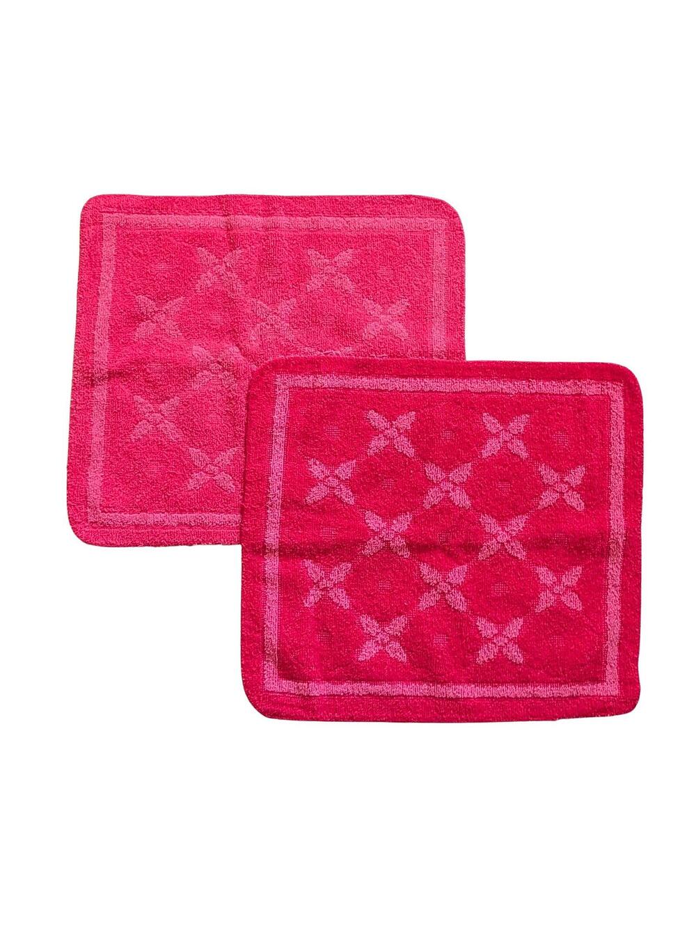 Vintage Sears Red & Pink Washcloth Set - Colorful Bath Towels